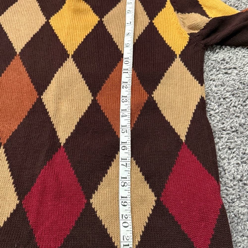 Worthington Vintage Mock neck Argyle Sweater - Picture 7 of 8